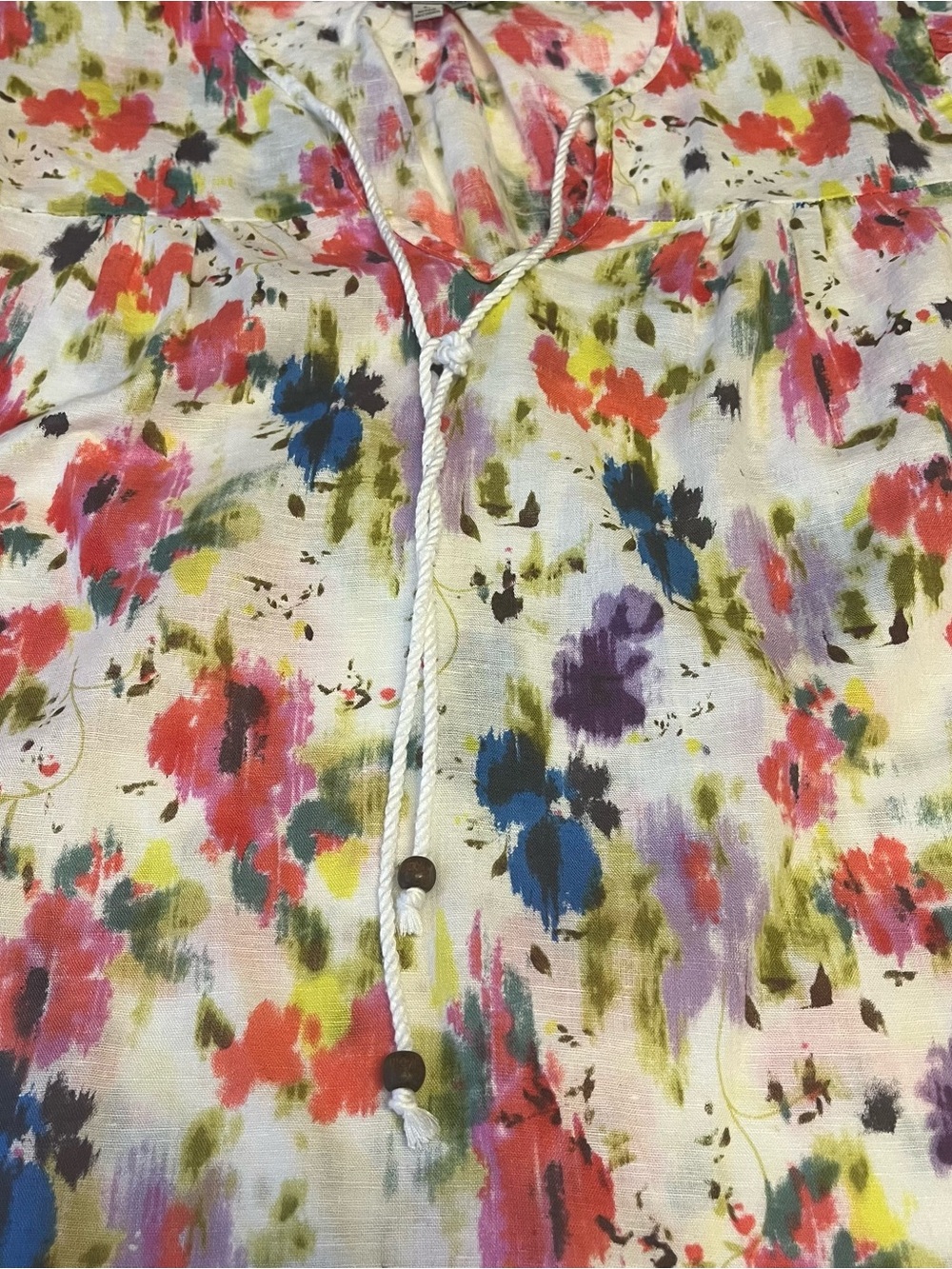 Floral Print Tie-Front Blouse - White/Multi - Picture 7 of 11